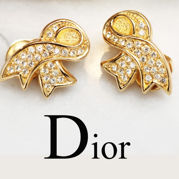 Vintage Christian Dior Crystal Encrusted Earrings - Picture 10 of 16